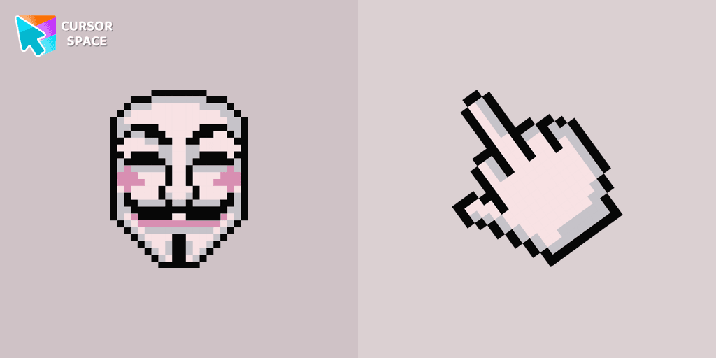 The Guy Fawkes Mask Pixel cursor pack